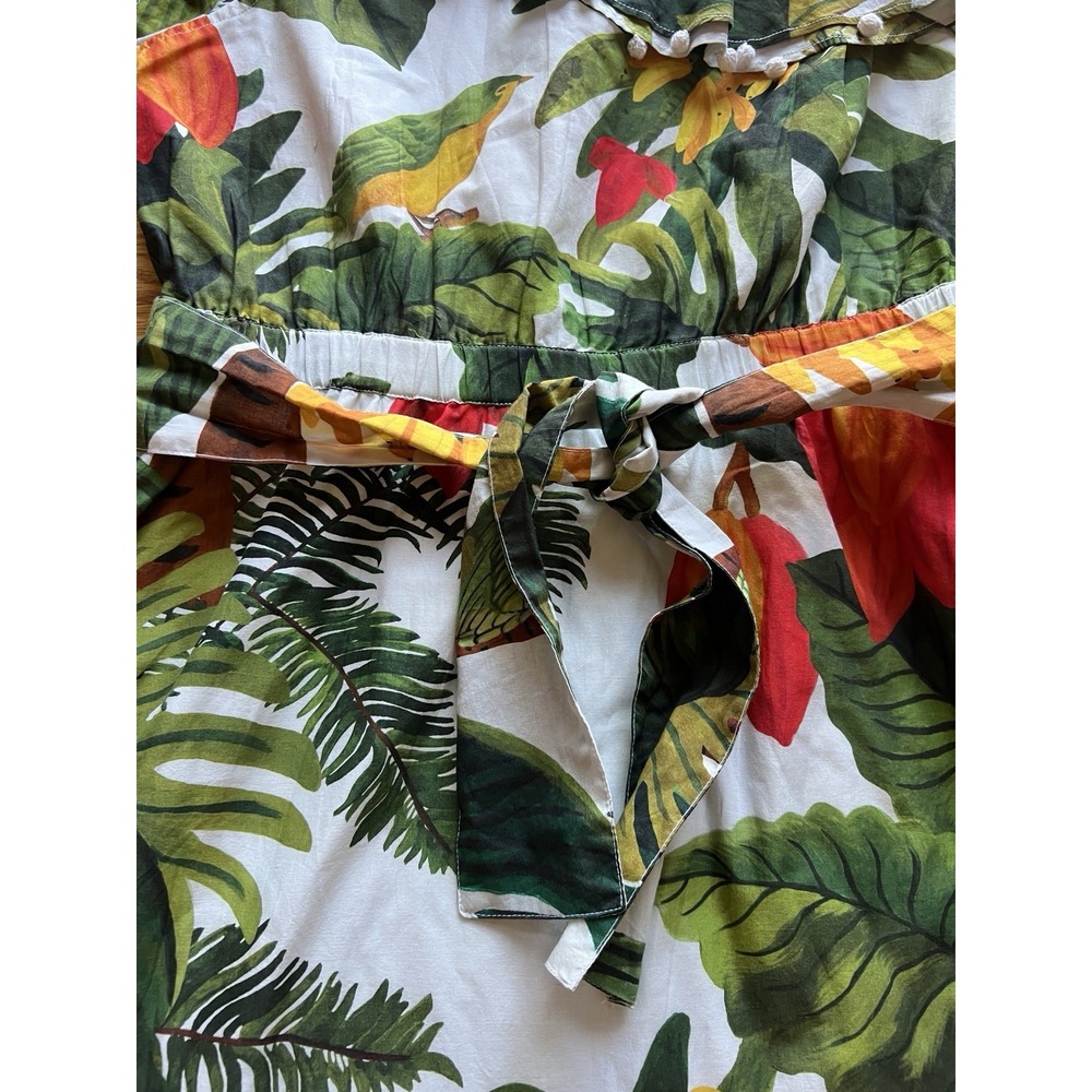 Farm Rio Mixed Flowery Madi Colorful Ruffle‎ One Shoulder Slip Dress Size Med - Picture 7 of 16